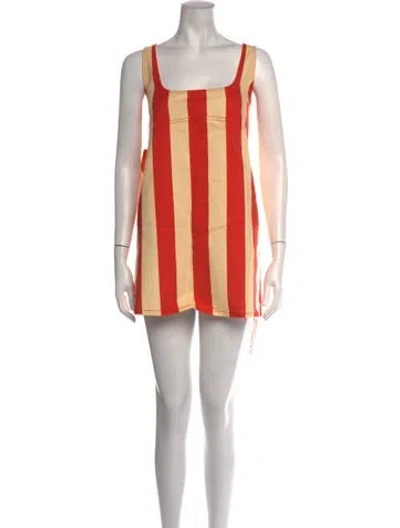 Pre-owned Simon Miller Striped Mini Dress W/ Tags In Red