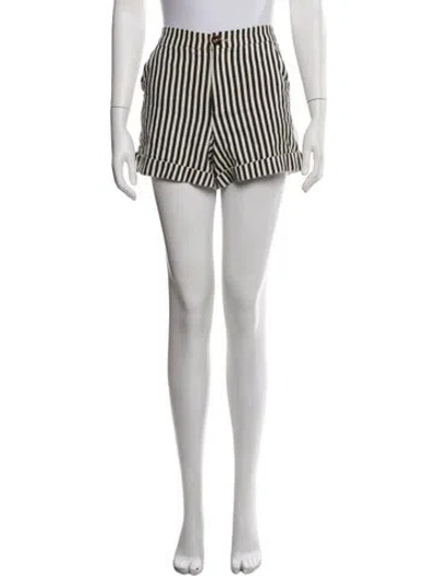 Pre-owned Simon Miller Striped Mini Shorts In Black