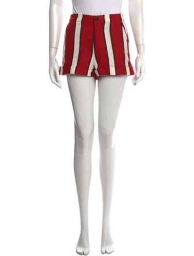 Pre-owned Simon Miller Striped Mini Shorts W/ Tags In Red