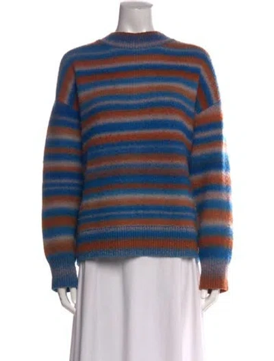 Pre-owned Simon Miller Striped Mock Neck Sweater In Blue