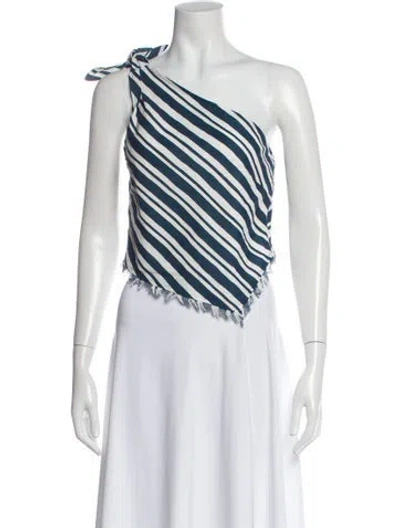 Pre-owned Simon Miller Striped One-shoulder Top In Multi