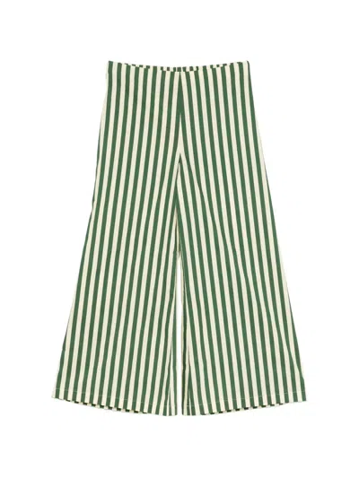 Simon Miller Striped Poplin Trousers In Green