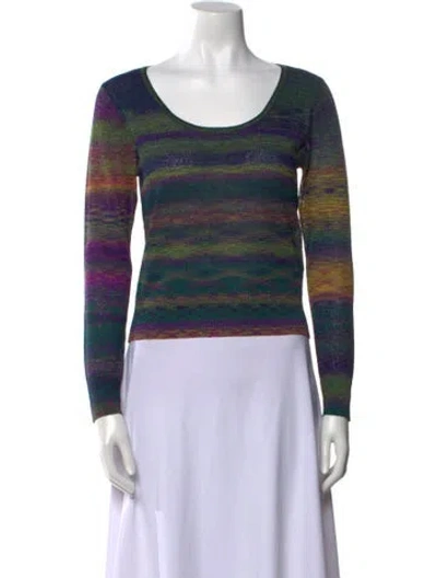 Pre-owned Simon Miller Striped Scoop Neck Sweater In Blue