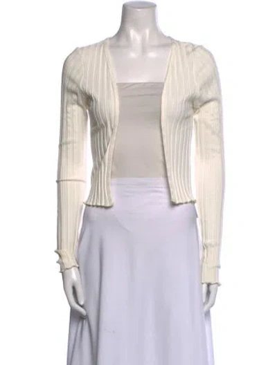 Pre-owned Simon Miller Striped Square Neckline Crop Top In Neutral