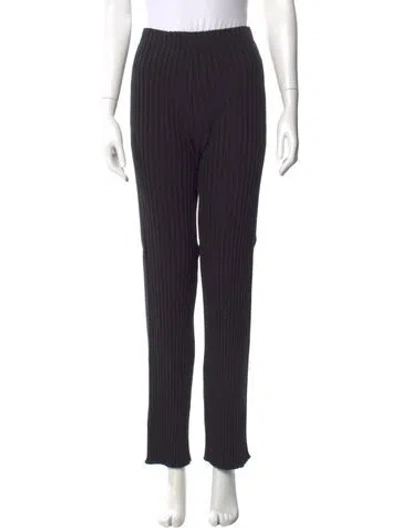 Pre-owned Simon Miller Striped Straight Leg Pants In Black