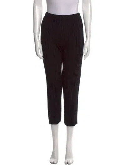 Pre-owned Simon Miller Striped Straight Leg Pants In Black