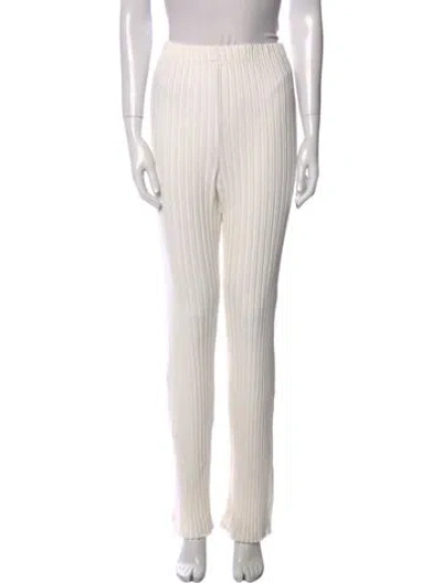 Pre-owned Simon Miller Striped Straight Leg Pants In White