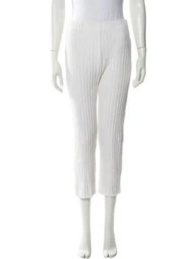 Pre-owned Simon Miller Striped Straight Leg Pants In White