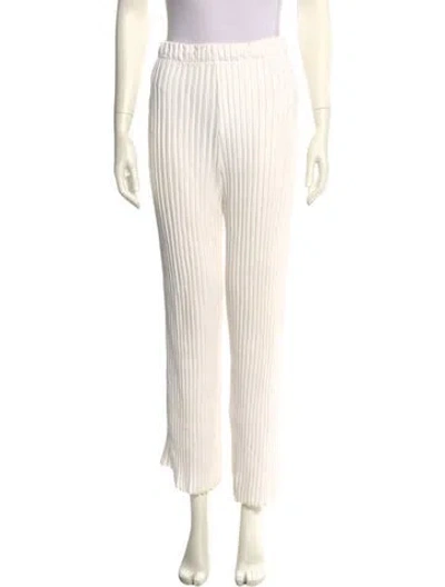 Pre-owned Simon Miller Striped Straight Leg Pants In White