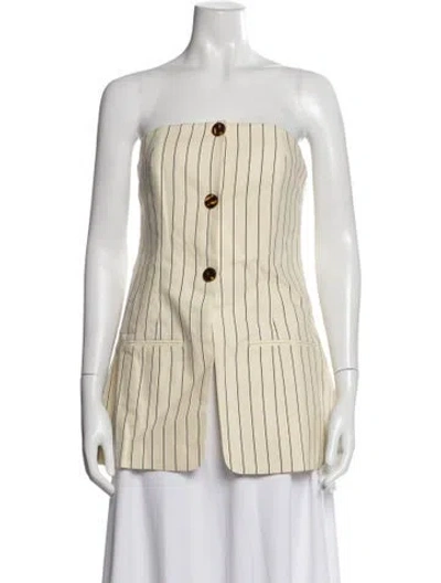 Pre-owned Simon Miller Striped Strapless Top W/ Tags In Neutrals