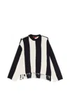 Simon Miller Striped Tassel Sweater In Black