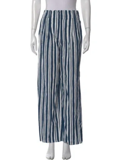 Pre-owned Simon Miller Striped Wide Leg Pants In Blue
