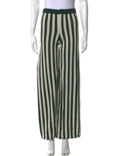Pre-owned Simon Miller Striped Wide Leg Pants In Green