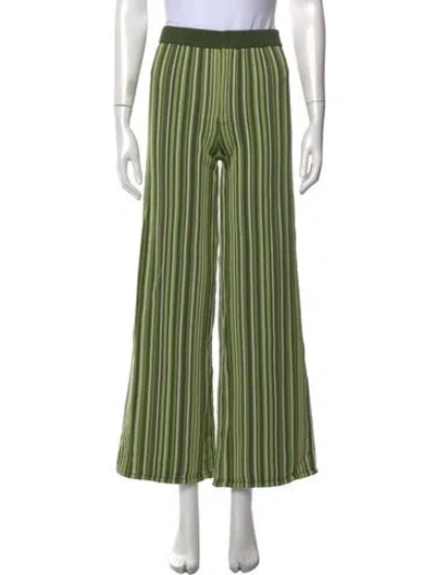 Pre-owned Simon Miller Striped Wide Leg Pants In Green
