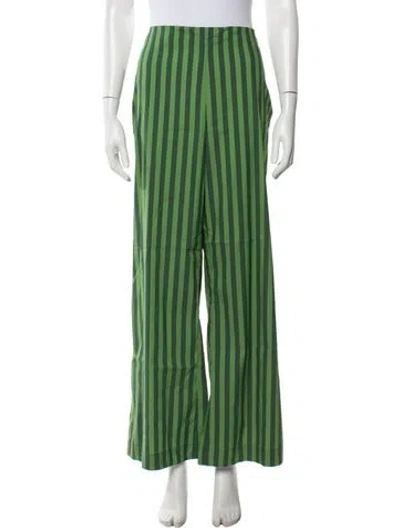 Pre-owned Simon Miller Striped Wide Leg Pants In Green