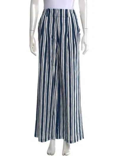 Pre-owned Simon Miller Striped Wide Leg Pants W/ Tags In Blue