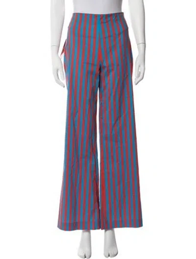Pre-owned Simon Miller Striped Wide Leg Pants W/ Tags In Blue/orange