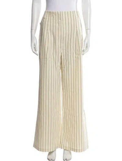 Pre-owned Simon Miller Striped Wide Leg Pants In Yellow