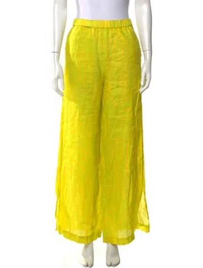 Pre-owned Simon Miller Striped Wide Leg Pants In Yellow