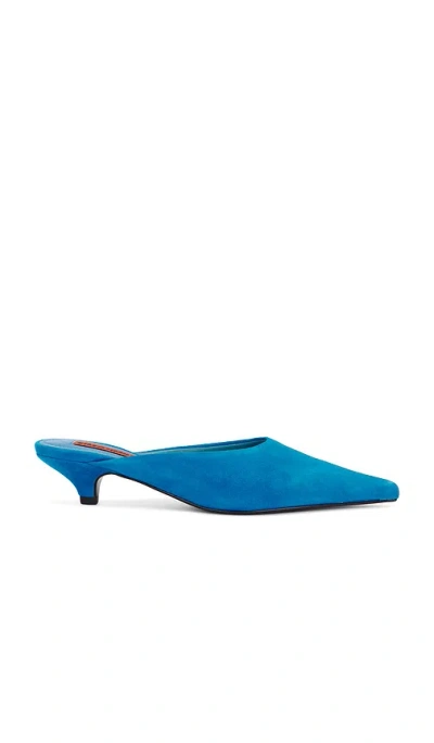 Simon Miller Suede Arrow Mule Pump In Blue