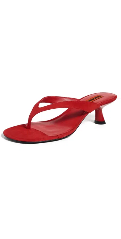 Simon Miller Suede Beep Thong Sandals Lucky Red