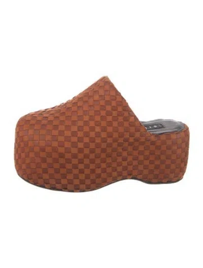 Pre-owned Simon Miller Suede Patterned Mules In Orange
