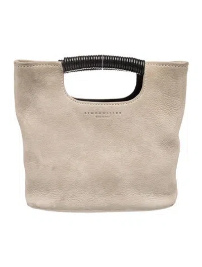 Pre-owned Simon Miller Suede Top Handle Bag In White