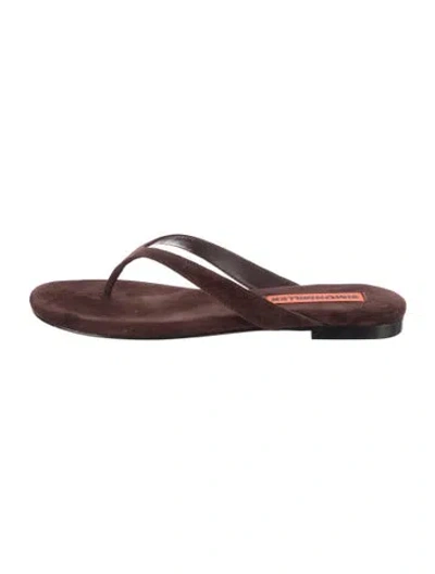 Pre-owned Simon Miller Suede T-strap Sandals In Brown