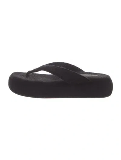 Pre-owned Simon Miller Terry Cloth Slides In Black