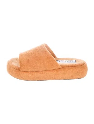 Pre-owned Simon Miller Terry Cloth Slides In Orange