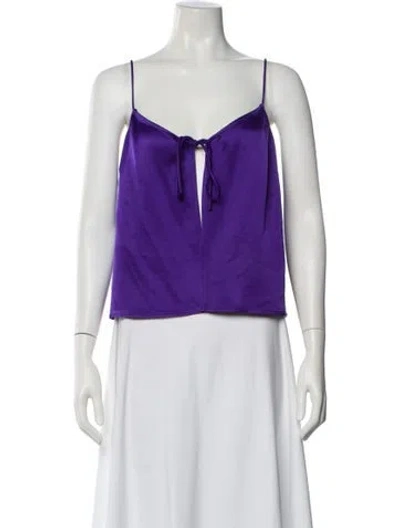 Pre-owned Simon Miller Tie Neck Sleeveless Top In Purple