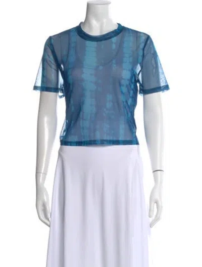 Pre-owned Simon Miller Tie-dye Print Crew Neck Top In Blue