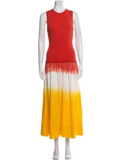 Pre-owned Simon Miller Tie-dye Print Long Dress In Yellow