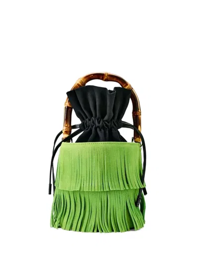 Simon Miller Tiki Fringe Bucket Bag In Green
