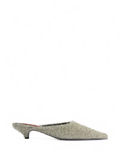 Simon Miller Tinsel Arrow Mules In Silver