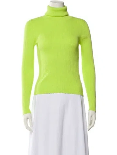 Pre-owned Simon Miller Turtleneck Long Sleeve Top In Green