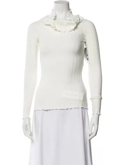 Pre-owned Simon Miller Turtleneck Long Sleeve Top W/ Tags In White