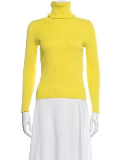 Pre-owned Simon Miller Turtleneck Long Sleeve Top In Yellow