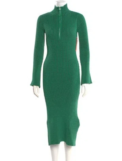 Pre-owned Simon Miller Turtleneck Midi Length Dress In Green