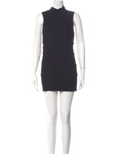 Pre-owned Simon Miller Turtleneck Mini Dress In Blue
