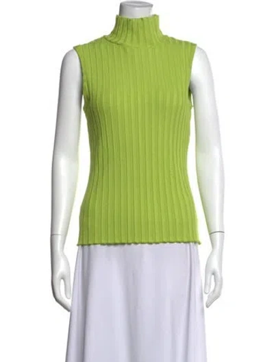 Pre-owned Simon Miller Turtleneck Sleeveless Top In Green