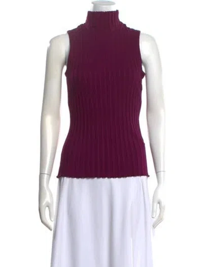 Pre-owned Simon Miller Turtleneck Sleeveless Top In Purple