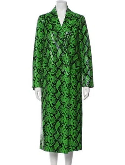 Pre-owned Simon Miller Tweed Pattern Coat In Green