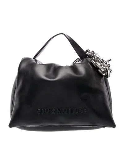 Pre-owned Simon Miller Vegan Leather Shoulder Bag In Black