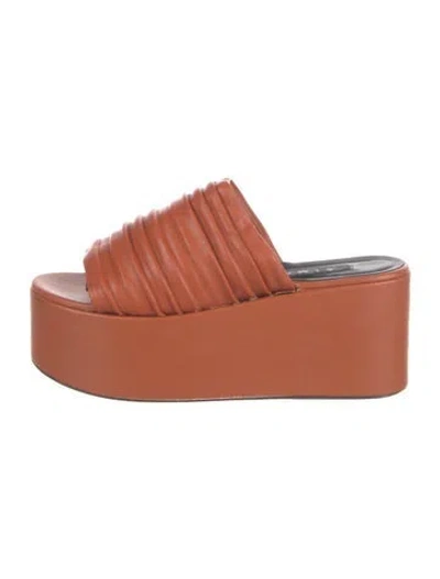 Pre-owned Simon Miller Vegan Leather Slides In Orange