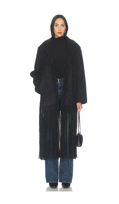 Simon Miller Vero Fringe Coat In Black