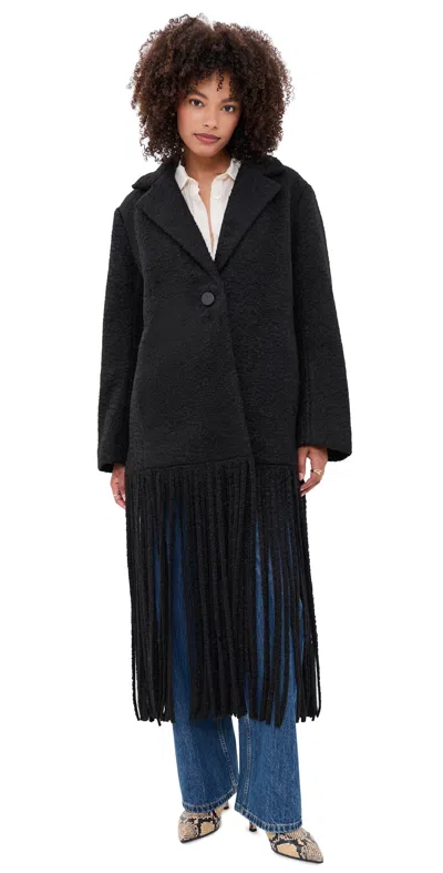 Simon Miller Vero Fringe Coat Black
