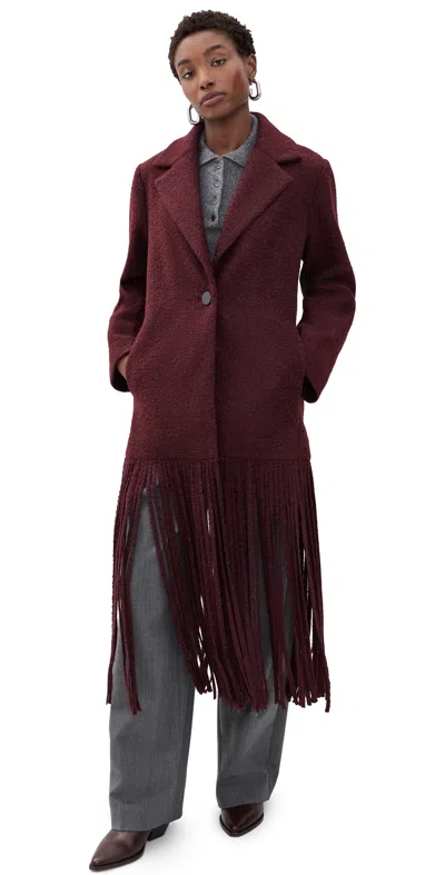 Simon Miller Vero Fringe Coat Bordeaux