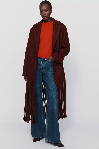 Simon Miller Vero Fringe Coat Jacket In Black
