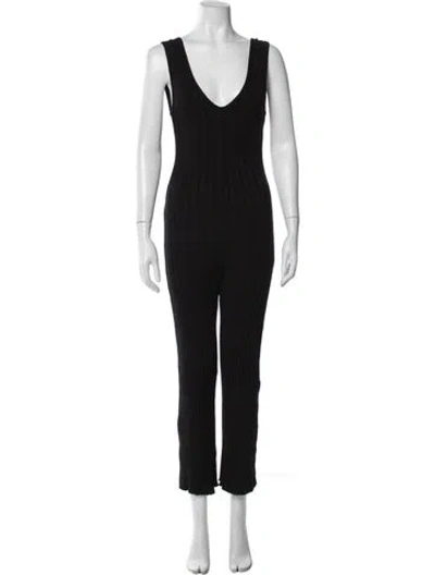 Pre-owned Simon Miller V-neck Long Dress In Black/blue